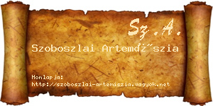 Szoboszlai Artemíszia névjegykártya